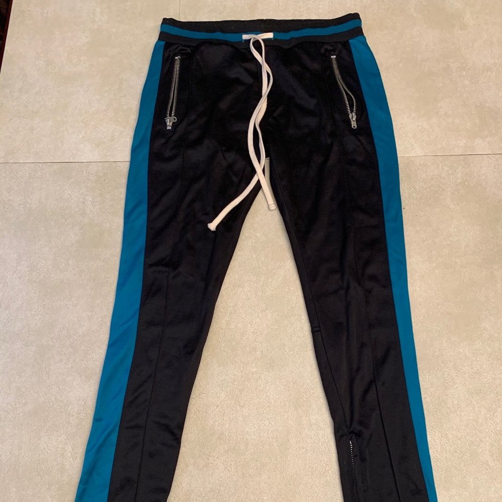 MNML track pants joggers medium ankle zippers
